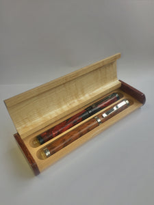 Wooden Pen Box, Two Tone Double